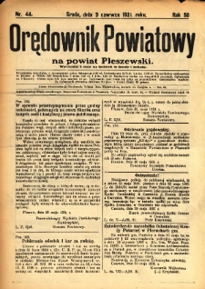 Orędownik Powiatowy na Powiat Pleszewski 1931.06.03 R.58 Nr44