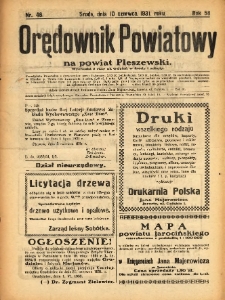 Orędownik Powiatowy na Powiat Pleszewski 1931.06.10 R.58 Nr46