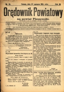 Orędownik Powiatowy na Powiat Pleszewski 1931.06.27 R.58 Nr51