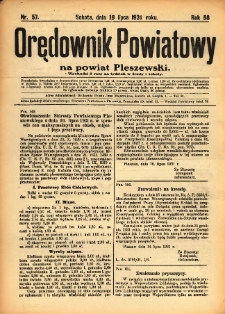 Orędownik Powiatowy na Powiat Pleszewski 1931.07.18 R.58 Nr57
