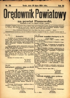 Orędownik Powiatowy na Powiat Pleszewski 1931.07.22 R.58 Nr58