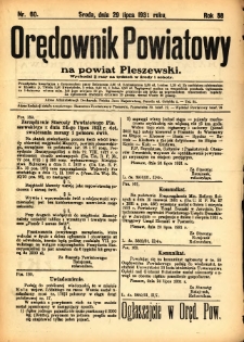 Orędownik Powiatowy na Powiat Pleszewski 1931.07.29 R.58 Nr60
