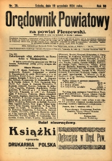 Orędownik Powiatowy na Powiat Pleszewski 1931.09.19 R.58 Nr75
