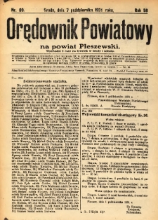 Orędownik Powiatowy na Powiat Pleszewski 1931.10.07 R.58 Nr80