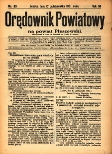 Orędownik Powiatowy na Powiat Pleszewski 1931.10.17 R.58 Nr83