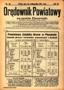 Orędownik Powiatowy na Powiat Pleszewski 1931.10.28 R.58 Nr86