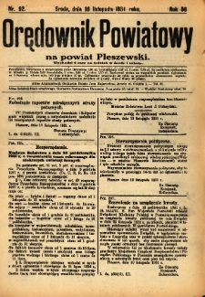Orędownik Powiatowy na Powiat Pleszewski 1931.11.18 R.58 Nr92
