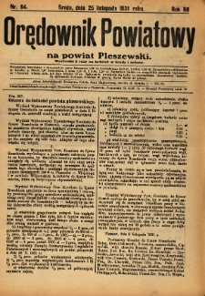 Orędownik Powiatowy na Powiat Pleszewski 1931.11.25 R.58 Nr94