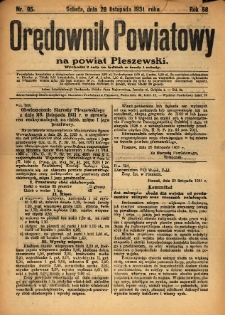 Orędownik Powiatowy na Powiat Pleszewski 1931.11.28 R.58 Nr95