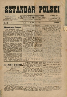 Sztandar Polski : dwutygodnik polityczno-ekonomiczno-społeczny. 1879.10.30 R.1 Nr.16