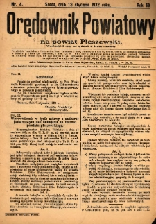 Orędownik Powiatowy na Powiat Pleszewski 1932.01.13 R.59 Nr4