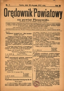 Orędownik Powiatowy na Powiat Pleszewski 1932.01.23 R.59 Nr7