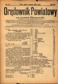 Orędownik Powiatowy na Powiat Pleszewski 1932.03.02 R.59 Nr17