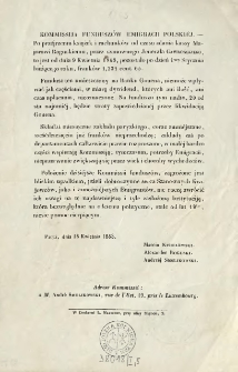 Kommissija Fundusz&oacute;w Emigracii Polski&eacute;j [Inc.:] " Po przejrzeniu książek i rachunk&oacute;w od czasu zdania kassy Majorowi Roguskiemu ..."