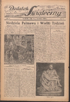 Dodatek Świąteczny: tygodniowy dodatek do Gońca Nadwiślańskiego 1935.04.14 Nr15