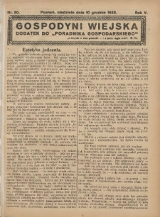Gospodyni Wiejska: dodatek do „Poradnika Gospodarskiego” 1922.12.10 R.5 Nr50