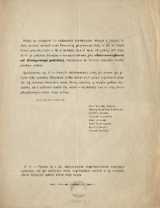 [Zawiadomienie Inc.:] " Podaje się niniejszem do wiadomości wsp&oacute;łrodak&oacute;w naszych w Paryżu..."