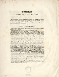 Komitet Now&eacute;j Emigracyi Polski&eacute;j. [Odezwa Inc.:] " W skutek nowych wybor&oacute;w, ukończonych ..."