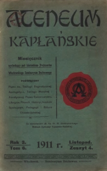 Ateneum Kapłańskie. 1911 R.3 T.6 z.4