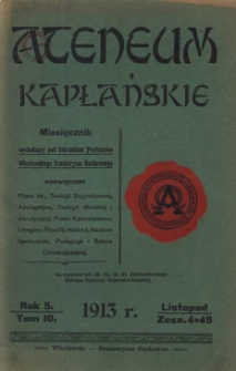 Ateneum Kapłańskie. 1913 R.5 T.10 z.4