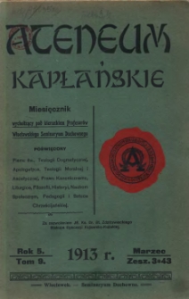 Ateneum Kapłańskie. 1913 R.5 T.9 z.3