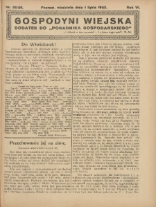 Gospodyni Wiejska: dodatek do „Poradnika Gospodarskiego” 1923.07.01 R.6 Nr25-26