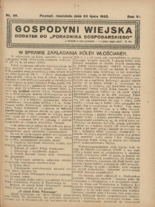 Gospodyni Wiejska: dodatek do „Poradnika Gospodarskiego” 1923.07.22 R.6 Nr29