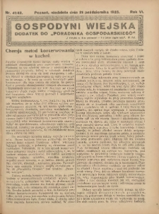 Gospodyni Wiejska: dodatek do „Poradnika Gospodarskiego” 1923.10.21 R.6 Nr41-42