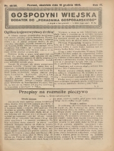 Gospodyni Wiejska: dodatek do „Poradnika Gospodarskiego” 1923.12.16 R.6 Nr49-50