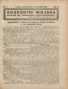 Gospodyni Wiejska: dodatek do „Poradnika Gospodarskiego” 1924.02.17 R.11 Nr7