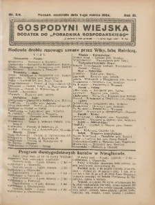 Gospodyni Wiejska: dodatek do „Poradnika Gospodarskiego” 1924.03.02 R.11 Nr8-9