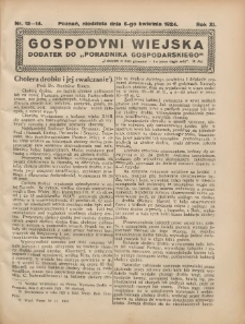 Gospodyni Wiejska: dodatek do „Poradnika Gospodarskiego” 1924.04.06 R.11 Nr12-14