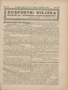 Gospodyni Wiejska: dodatek do „Poradnika Gospodarskiego” 1924.06.22 R.11 Nr25
