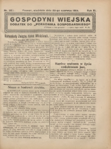 Gospodyni Wiejska: dodatek do „Poradnika Gospodarskiego” 1924.06.22 R.11 Nr26