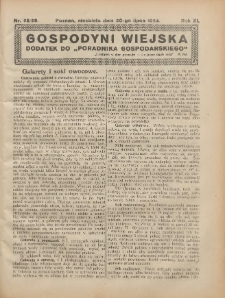 Gospodyni Wiejska: dodatek do „Poradnika Gospodarskiego” 1924.07.20 R.11 Nr28-29