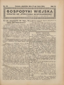 Gospodyni Wiejska: dodatek do „Poradnika Gospodarskiego” 1924.07.27 R.11 Nr30