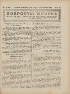 Gospodyni Wiejska: dodatek do „Poradnika Gospodarskiego” 1924.10.12 R.11 Nr37-41