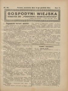 Gospodyni Wiejska: dodatek do „Poradnika Gospodarskiego” 1924.12.14 R.11 Nr50