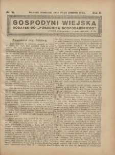 Gospodyni Wiejska: dodatek do „Poradnika Gospodarskiego” 1924.12.21 R.11 Nr51