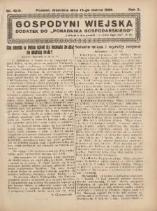 Gospodyni Wiejska: dodatek do „Poradnika Gospodarskiego” 1925.03.15 R.10 Nr10-11