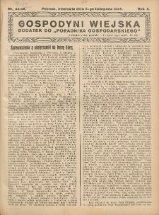 Gospodyni Wiejska: dodatek do „Poradnika Gospodarskiego” 1925.11.08 R.10 Nr46-47