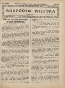 Gospodyni Wiejska: dodatek do „Poradnika Gospodarskiego” 1926.06.06 R.11 Nr22-23