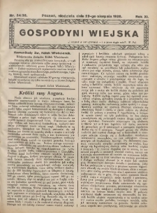 Gospodyni Wiejska: dodatek do „Poradnika Gospodarskiego” 1926.08.29 R.11 Nr34-35