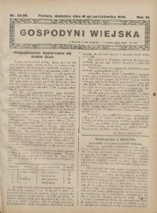 Gospodyni Wiejska: dodatek do „Poradnika Gospodarskiego” 1926.10.10 R.11 Nr38-39