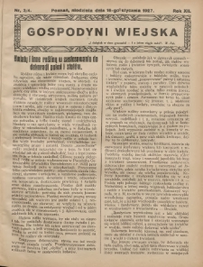 Gospodyni Wiejska: dodatek do „Poradnika Gospodarskiego” 1927.01.16 R.12 Nr3-4