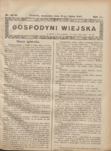 Gospodyni Wiejska: dodatek do „Poradnika Gospodarskiego” 1927.07.17 R.12 Nr29-30