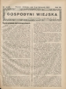 Gospodyni Wiejska: dodatek do „Poradnika Gospodarskiego” 1927.11.06 R.12 Nr45-46