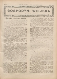 Gospodyni Wiejska: dodatek do „Poradnika Gospodarskiego” 1928.04.22 R.13 Nr17-18