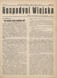 Gospodyni Wiejska: dodatek do „Poradnika Gospodarskiego” 1929.05.12 R.14 Nr17-18