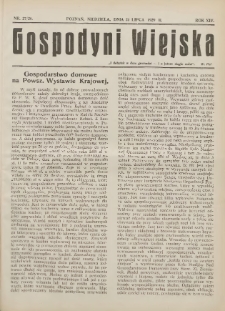 Gospodyni Wiejska: dodatek do „Poradnika Gospodarskiego” 1929.07.21 R.14 Nr27-28